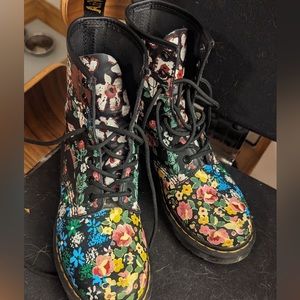 Floral multi-colored Dr. Marten boots